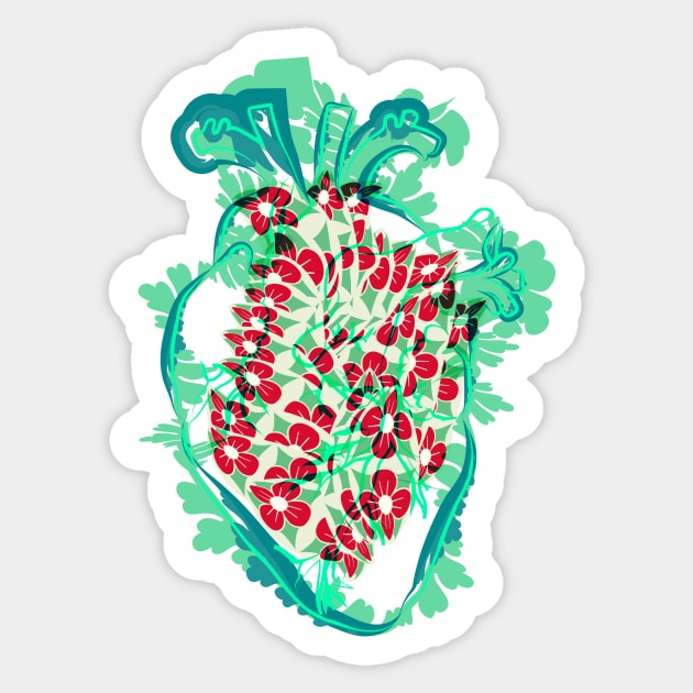 Vintage Botanical Heart Sticker by Salma Ismail